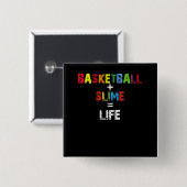 Basketball Slime Life, Girls Basketball Player Vierkante Button 5,1 Cm (Voorkant /achterkant)