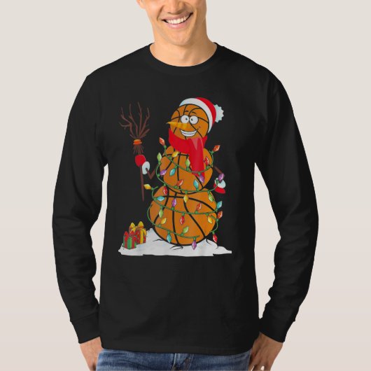 Basketball Snowman Balls T-shirt (Voorkant)