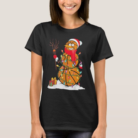 Basketball Snowman Balls T-shirt (Voorkant)