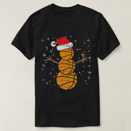 Basketball Snowman Christmas Holiday Design T-shirt (Design voorkant)