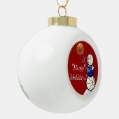 Basketball Snowman Keramische Bal Ornament (Links)