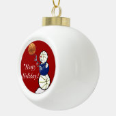 Basketball Snowman Keramische Bal Ornament (Rechts)