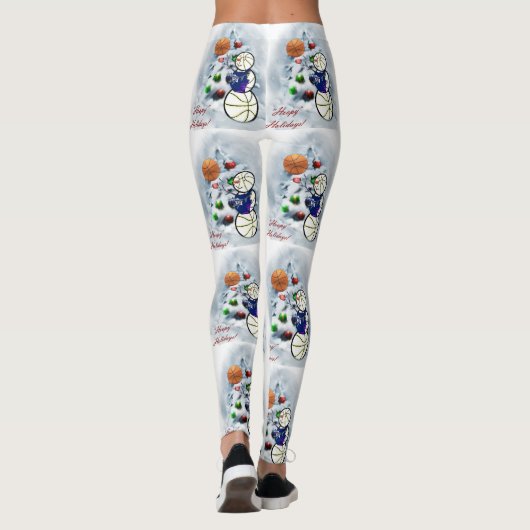 Basketball Snowman-kerstLeggings Leggings (Achterkant)