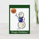 Basketball Snowman Kerstmis Feestdagen Kaart<br><div class="desc">Cute basketball sneeuwman wil je Hoopy Feestdagen toewensen! Fun kerstkoopwaar en cadeauideeën voor de basketbalspeler van het liefhebber van het spel.</div>