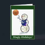 Basketball Snowman Kerstmis Feestdagen Kaart<br><div class="desc">Cute basketball sneeuwman wil je Hoopy Feestdagen toewensen! Fun kerstkoopwaar en cadeauideeën voor de basketbalspeler van het liefhebber van het spel.</div>