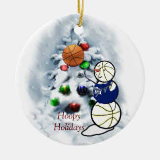 Basketball Snowman Kerstmis Keramisch Ornament