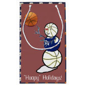 Basketball Snowman Kerstmis Klein Cadeauzakje (Achterkant)