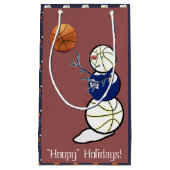 Basketball Snowman Kerstmis Klein Cadeauzakje (Voorkant)