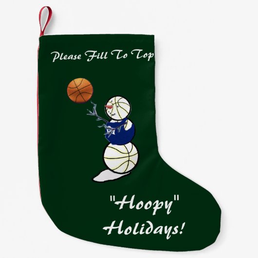 Basketball Snowman Kerstmis Kleine Kerstsok (Voorkant)
