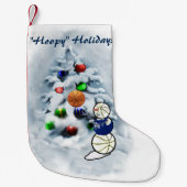 Basketball Snowman Kerstmis Kleine Kerstsok (Voorkant)