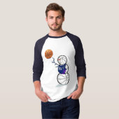Basketball Snowman Kerstmis T-shirt (Voorkant volledig)