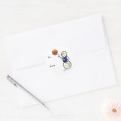 Basketball Snowman met kerstcadeaus Stickers (Envelop)