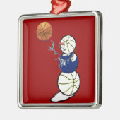 Basketball Snowman Metalen Ornament (Links)