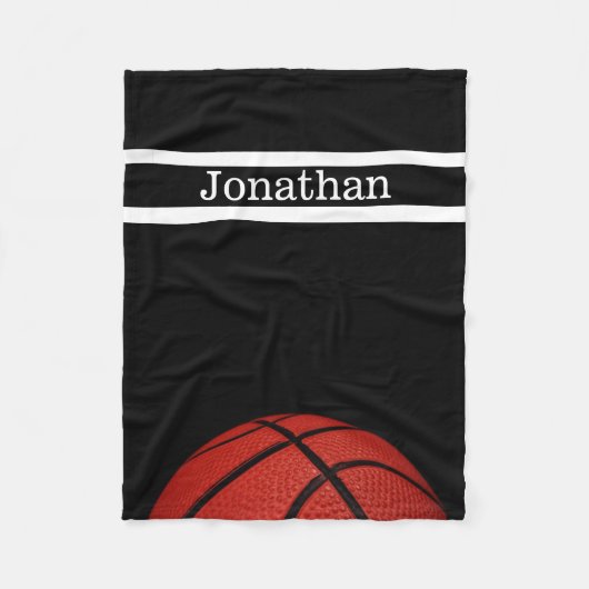 Basketball Speciaal gepersonaliseerd met naam deke Fleece Deken (Voorkant)
