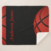 Basketball Speciaal gepersonaliseerd met naam deke Sherpa Deken (Voorkant (horizontaal))