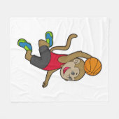 Basketball-speler Basketball Fleece Deken (Voorkant (Horizontaal))