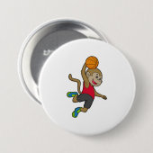 Basketball-speler Basketball Ronde Button 7,6 Cm (Voorkant /achterkant)