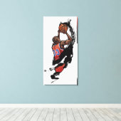 Basketball-speler houdt bal vast canvas afdruk (Insitu (Houten vloer))