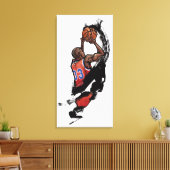 Basketball-speler houdt bal vast canvas afdruk (Insitu (Woonkamer))