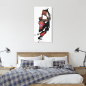 Basketball-speler houdt bal vast canvas afdruk (Insitu (Slaapkamer))