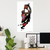 Basketball-speler houdt bal vast poster (Thuiskantoor)