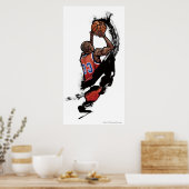 Basketball-speler houdt bal vast poster (Keuken)