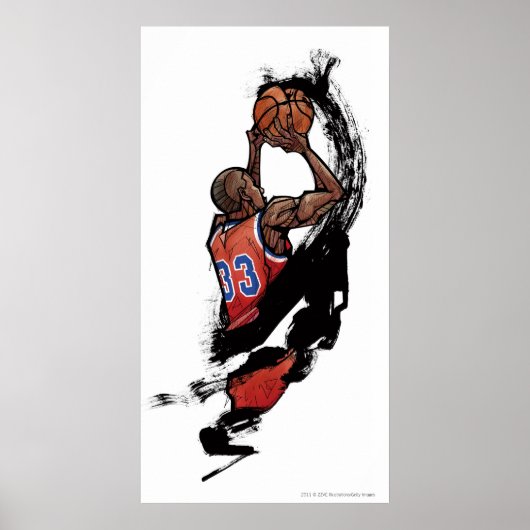 Basketball-speler houdt bal vast poster (Voorkant)