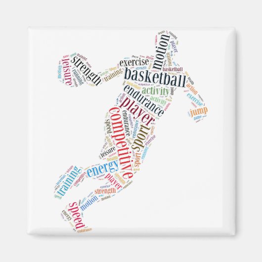 Basketball-speler Magneet (Voorkant)