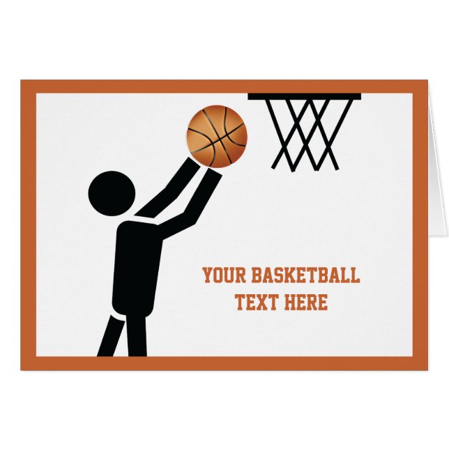 Basketball-speler met ball custom (Voorkant Horizontaal)