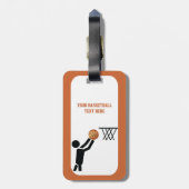 Basketball-speler met ball custom bagagelabel (Achterkant verticaal)