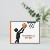 Basketball-speler met ball custom briefkaart (Staand voorkant)