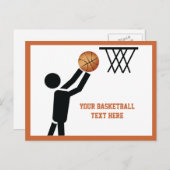 Basketball-speler met ball custom briefkaart (Voorkant / Achterkant)