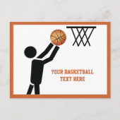 Basketball-speler met ball custom briefkaart (Voorkant)