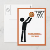 Basketball-speler met ball custom briefkaart (Voorkant / Achterkant)