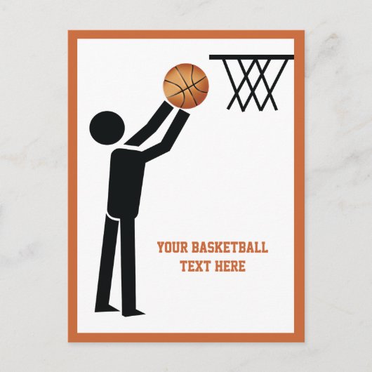 Basketball-speler met ball custom briefkaart (Voorkant)