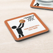 Basketball-speler met ball custom drankjes onderzetter (Linkerzijde)
