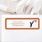 Basketball-speler met ball custom etiket (Insitu)