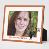 Basketball-speler met ball custom fotoplaat (Zijkant)