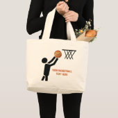 Basketball-speler met ball custom grote tote bag (Voorkant (product))