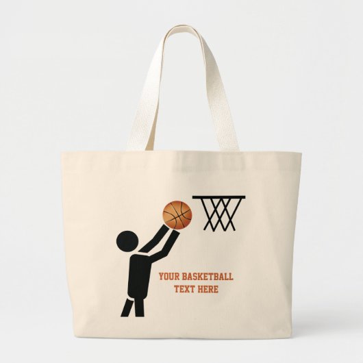 Basketball-speler met ball custom grote tote bag (Voorkant)