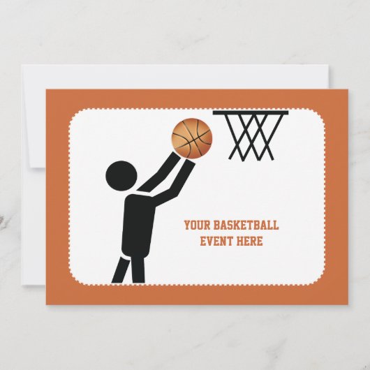 Basketball-speler met ball custom kaart (Voorkant)