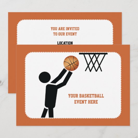 Basketball-speler met ball custom kaart (Voorkant / Achterkant)