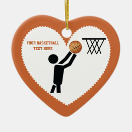 Basketball-speler met ball custom keramisch ornament