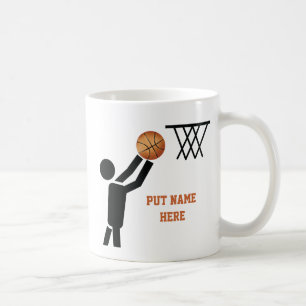 Basketball-speler met ball custom koffiemok