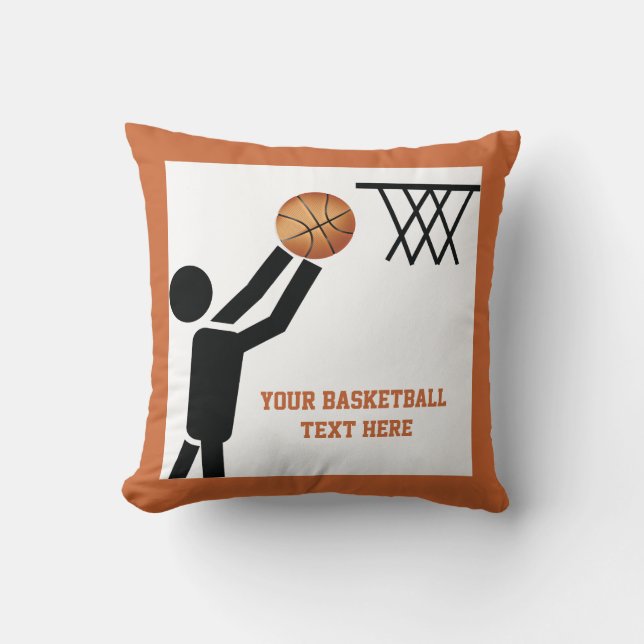 Basketball-speler met ball custom kussen (Voorkant)