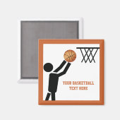 Basketball-speler met ball custom magneet (Voorkant / Achterkant)