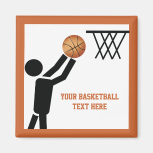 Basketball-speler met ball custom magneet