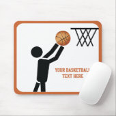 Basketball-speler met ball custom muismat (Met muis)