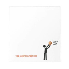 Basketball-speler met ball custom notitieblok