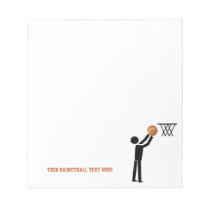 Basketball-speler met ball custom notitieblok